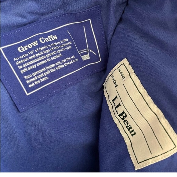 LL Bean Girls Youth Insulated TEK Waterproof Snow Ski Pants Grow Cuffs 10 - Picture 4 of 8